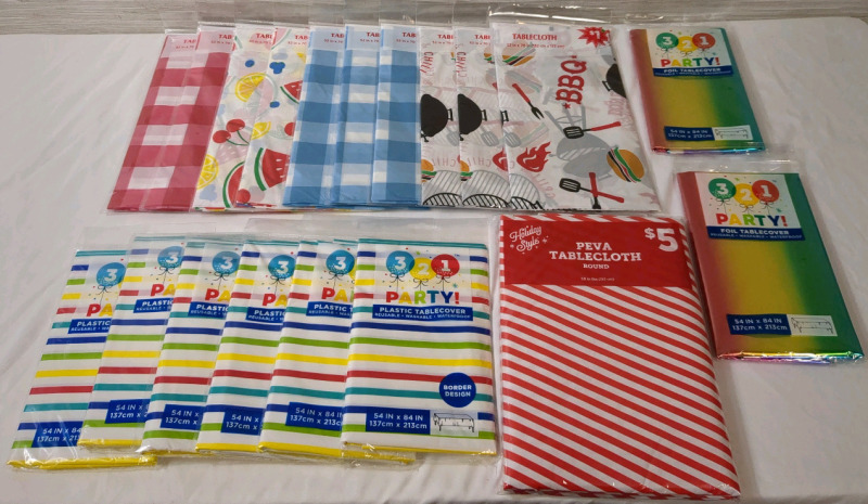 10+ New Party Table Cloth Covers Assorted