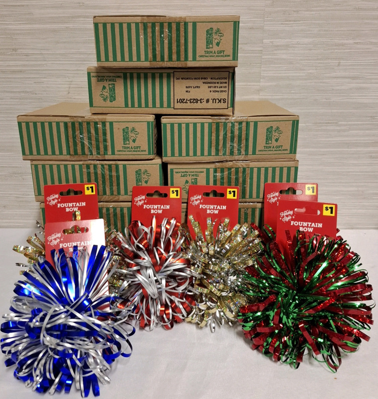 10 New Fountain Bow Boxes | 6 Fountain Box per Box | Box Measurement: 2.3" X 7.6"