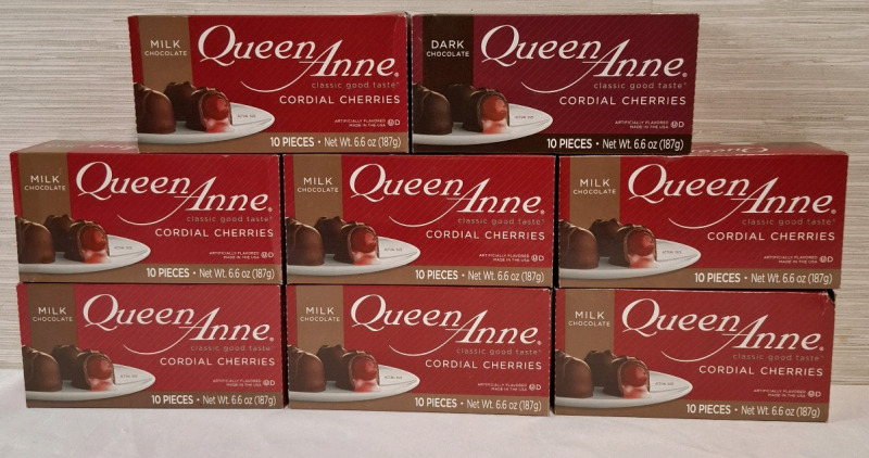 10 New | Boxes of Queen Anne 10pc Cordial Cherries | 187g ea. Box