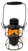 Very Old C.P.R. Railroad Lantern With Original Orange Glass Globe - HE HIRAM L PIPER CO LTD - 14.25" Tall Incl Handle