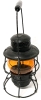 Very Old C.P.R. Railroad Lantern With Original Orange Glass Globe - HE HIRAM L PIPER CO LTD - 14.25" Tall Incl Handle - 2
