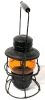 Very Old C.P.R. Railroad Lantern With Original Orange Glass Globe - HE HIRAM L PIPER CO LTD - 14.25" Tall Incl Handle - 4