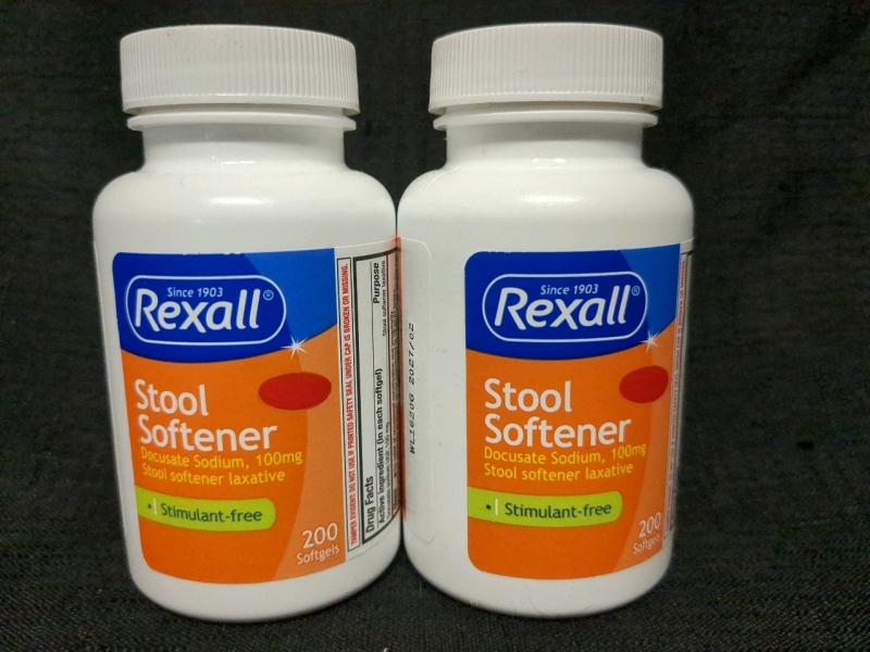 2 New Bottles Rexall Stool Softener, 200 per, EXP FEB 2027