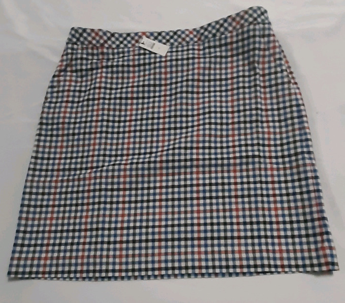New with Tags Talbots Gingham Plaid A-line Skirt Size 14