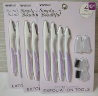 3 New Vivitar Simply Beautiful Dermaplaning Exfoliation Tools
