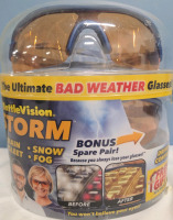 New | BattleVision STORM Ultimate Bad Weather Glasses a/ Bonus Spare Pair