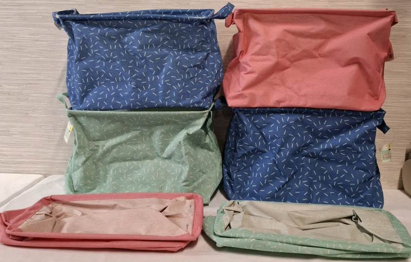 6 New Fabric Storage Bins | Measurements- 10" X 16" approx