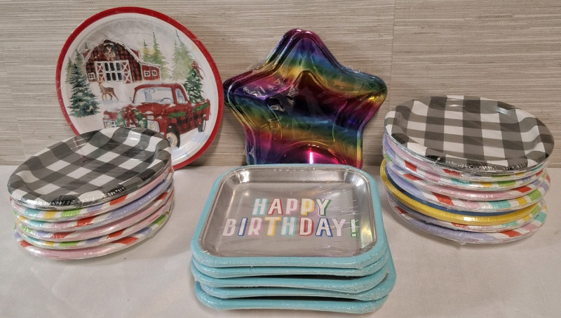 22 New Assorted Paper Party Plate Sets | 8 Plates per Set