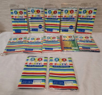 12 New Assorted Party Plastic & Foil Tablecovers | Measurements- 54" X 84" each