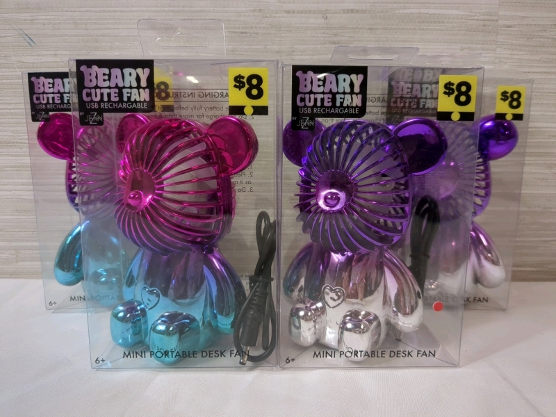 4 New Beary Cute USB Rechargeable Fans