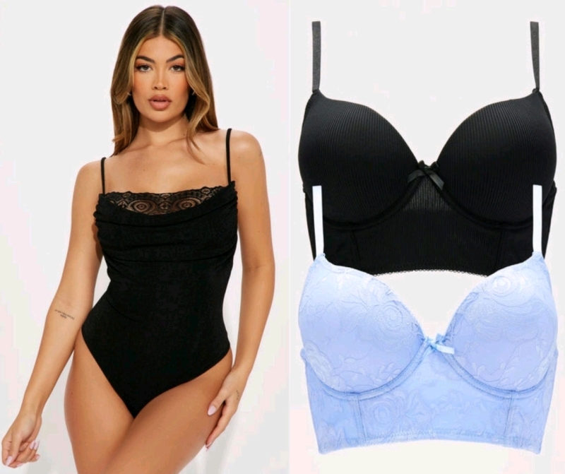 New sz 36C Fashion Nova 2 Pack Bras & Bodysuit sz Medium
