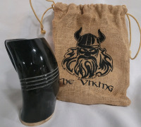 The Viking OX / Buffalo Horn Mug & Travel Bag - New