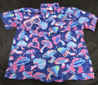 New sz XL Men's Psychedelic Shrooms Shirt & Funky Sunglasses