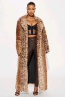New Size MED Women's FASHION NOVA Friday Leopard Faux Fur Coat | Retails Over $80!