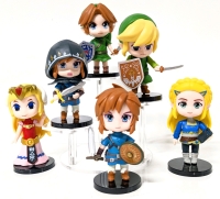 6 New ZELDA / LINK Collectable Character Figures on Bases - Each Around 4" Tall