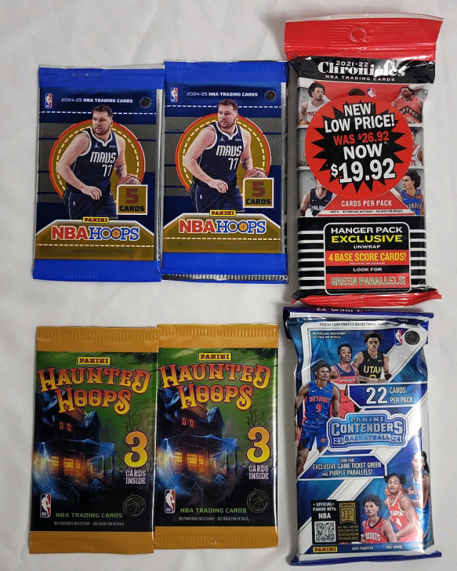 2022 - 2025 NBA Basketball Trading Card Sealed Wax Packs . Panini & NBAhoops