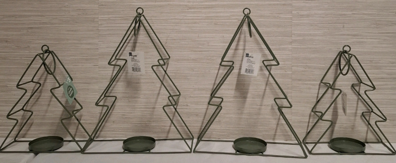 4 New Steel Candle Holders | Tallest Measures Height- 13"