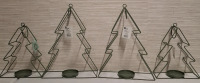 4 New Steel Candle Holders | Tallest Measures Height- 13"