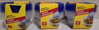 3 New Smart & Simple Round Containers Set | 6 Pack Each Set | 428ml Each