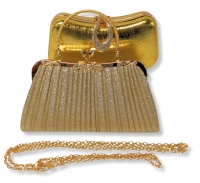 2 New Glittering Fancy Handbag Purses with Optional Chain Straps - Up to 9" &times; 1.5" &times; 8" Including Handle