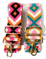 2 New High Quality Purse Straps: Woven Boho Geometric Designs