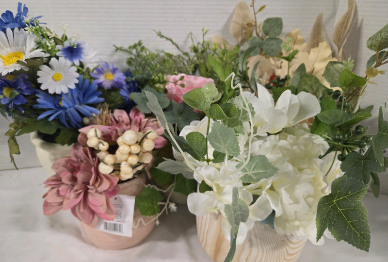 5 New | Gorgeous Variety Faux Flower Centerpieces | Largest Measures 11" x 6"