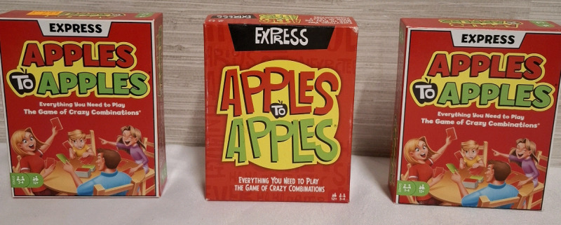 3 New Express Apples to Apples Box Sets | Box Measurements- 4" X 5"