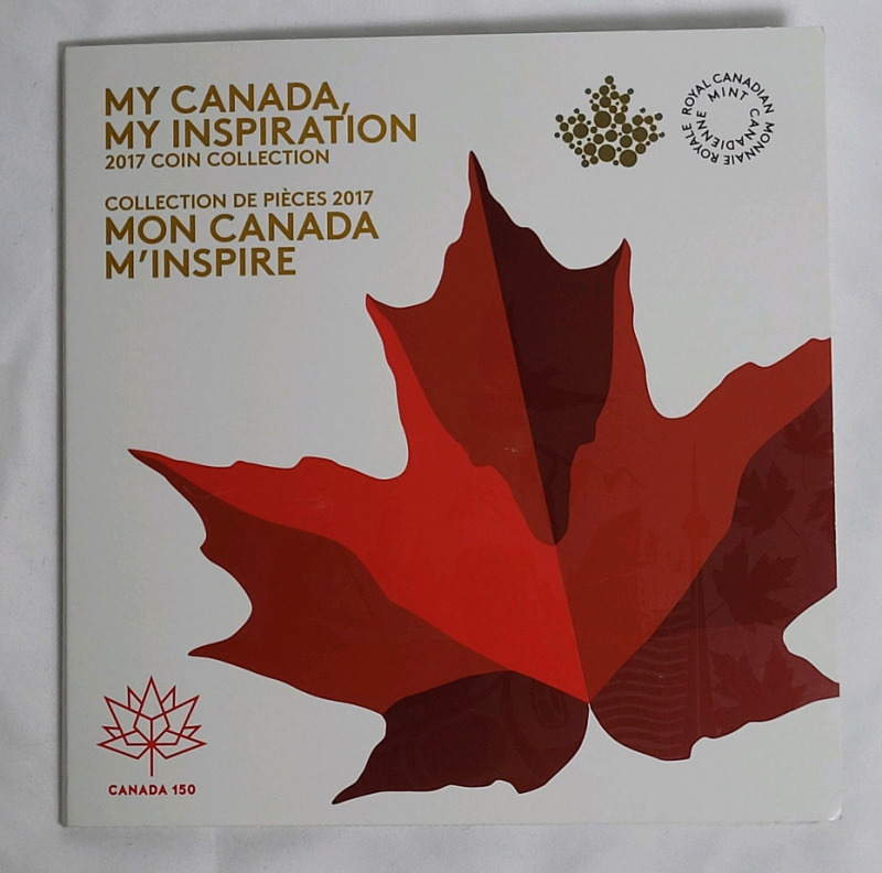 2017 (1876-) Canadian My Canada, My Inspiration Uncirculated Coin Set w/Colored Toonie & Quarter . Signed by Artist Wesley Klassen