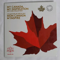 2017 (1876-) Canadian My Canada, My Inspiration Uncirculated Coin Set w/Colored Toonie & Quarter . Signed by Artist Wesley Klassen