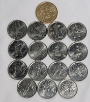 2010 Canadian Vancouver Winter Olympic Coins . 16 Coins