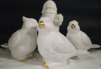 4 New | Lovely White and Gold Painted Statues | Tallest Measures 8"