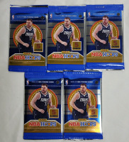 2024 - 25 NBAhoops NBA Basketball Trading Card Sealed Wax Packs . Five (5) Packs