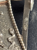 Sterling Cigar Cheroot Antique Cutter Hand Chased Detailed Fob Stamped Signed Monogrammed 2 Inch - 4
