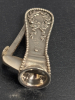 Sterling Cigar Cheroot Antique Cutter Hand Chased Detailed Fob Stamped Signed Monogrammed 2 Inch - 6