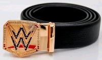 New in Gift Box | 45" Long &times; 1.4" Wide Hole-Less VeganLeather Belt with WWA Belt Buckle
