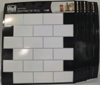 50+ New | MainStreet Wall Creations Peel & Stick Tile Decals | White Subway Tile Design | Measures 8" x 8" ea. | Retails $60