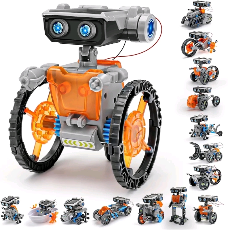 As New STEM 15-in-1 Solar Robots Toys for Boys Age 8-13, Solar or Battery Dual Power Drive DIY Building Science Educational Kit Retails for $45