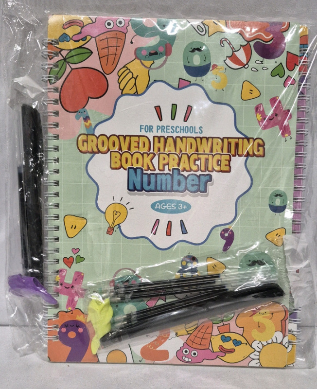 New Children's Preschoolers Grooved Handwriting Book Practice Number For Ages 3+