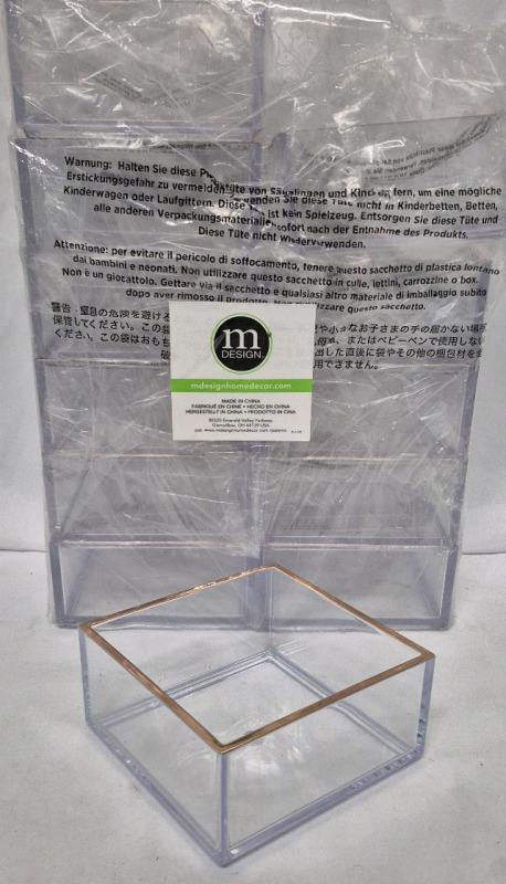 12 As New M Design Plastic Clear Storage Containers 4x4x2"