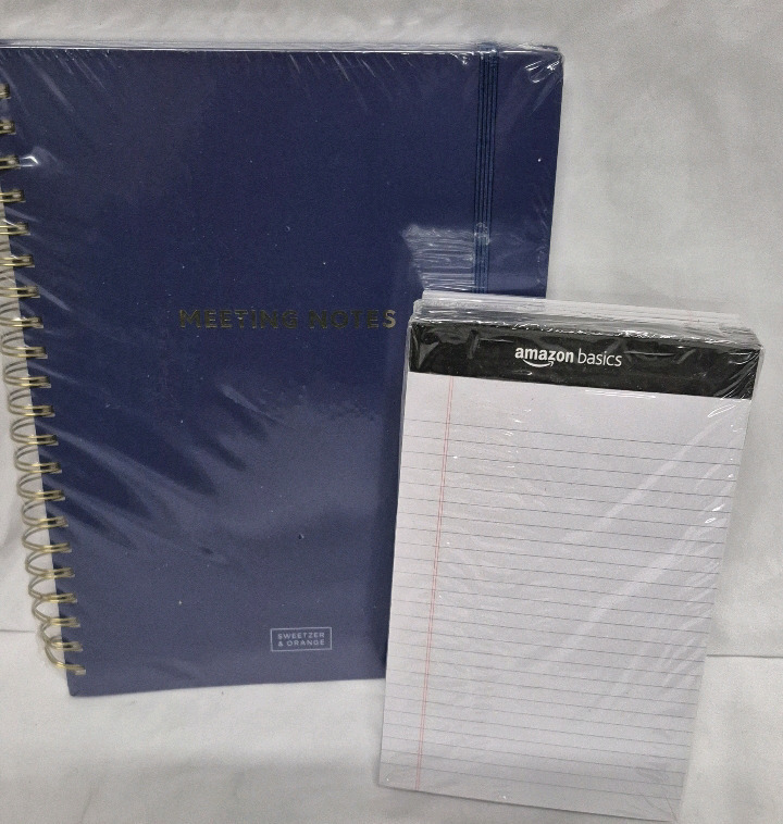 New Sweetzer & Orange Notebook & 10 Amazon Basics Writing Pads 5 by 8"