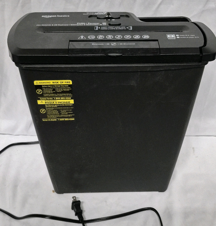 As New Amazon Basics Paper Shredder 13" Tall & Wide 20 Sheets At A Time & Shreds CD's