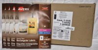 New Avery Glossy Clear Rectangular Labels 2 by 3" & New Amazon Basics Monitor Stand