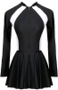 New Size Large Women's Long Sleeve One-Piece Bathing Suit With Skirt / Long Sleeve Rash Guard