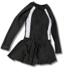 New Size Large Women's Long Sleeve One-Piece Bathing Suit With Skirt / Long Sleeve Rash Guard - 2