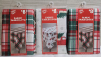 3 New | Assorted 52" x 70" Fabric Tablecloth