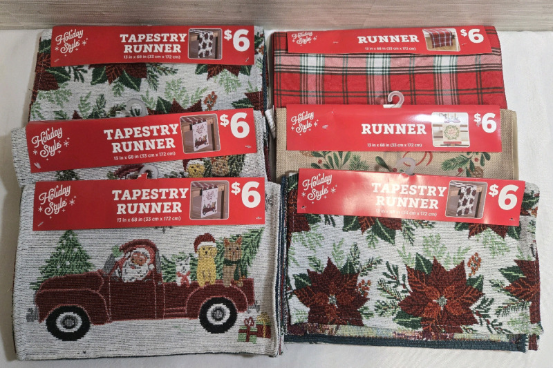 6 New | Assorted 13" x 68" Runner / Tapestry Runners