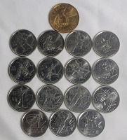 2010 Canadian Vancouver Winter Olympic Coins . 16 Coins