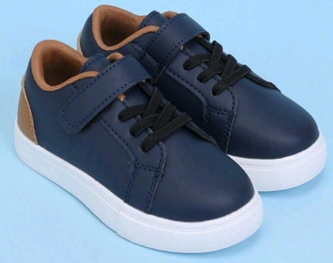New | Size 35 Kids Velcro Sneakers w/ Lace Design
