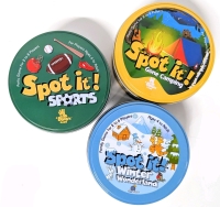 3 New SPOT IT! Family Games for 2-6 Players : Sports, Winter Wonderland & Gone Camping