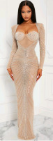 New | Size M Fashion Nova Caught Your Attention Embellished Maxi Dress | Retails $185